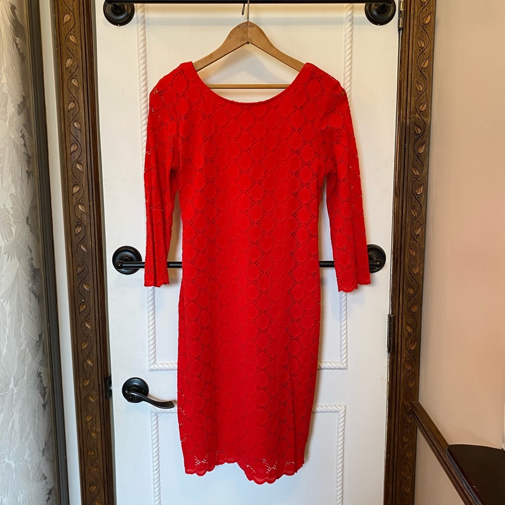 Ronni Nicole Red Eyelet Dress